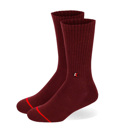 Kecks Maroon Crew Socks