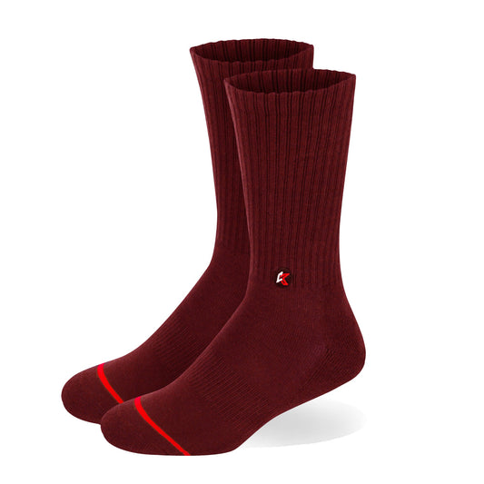 Kecks Maroon Crew Socks