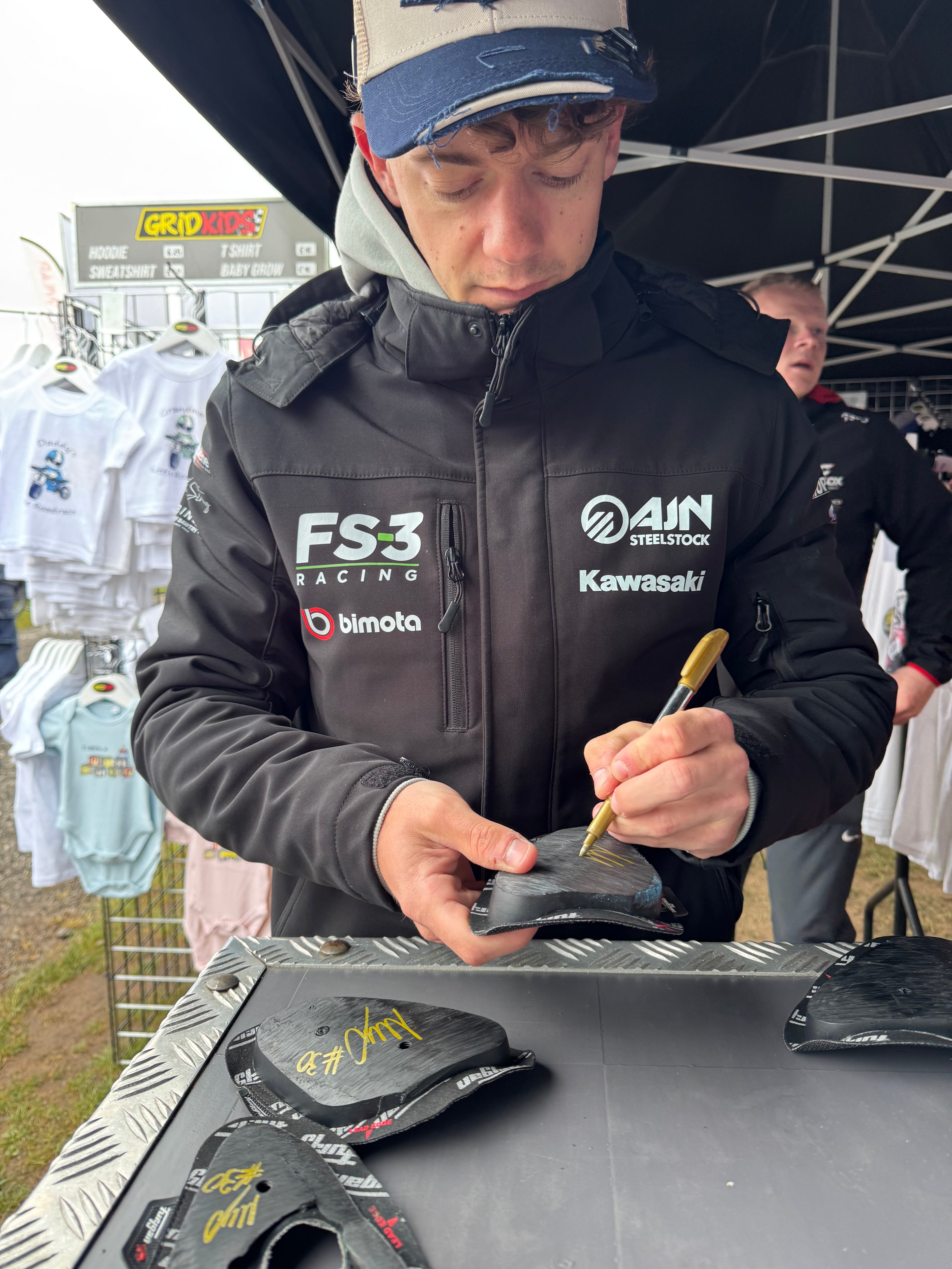 Max Cook Signed Kneeslider and picture from Thruxton Podium 2025