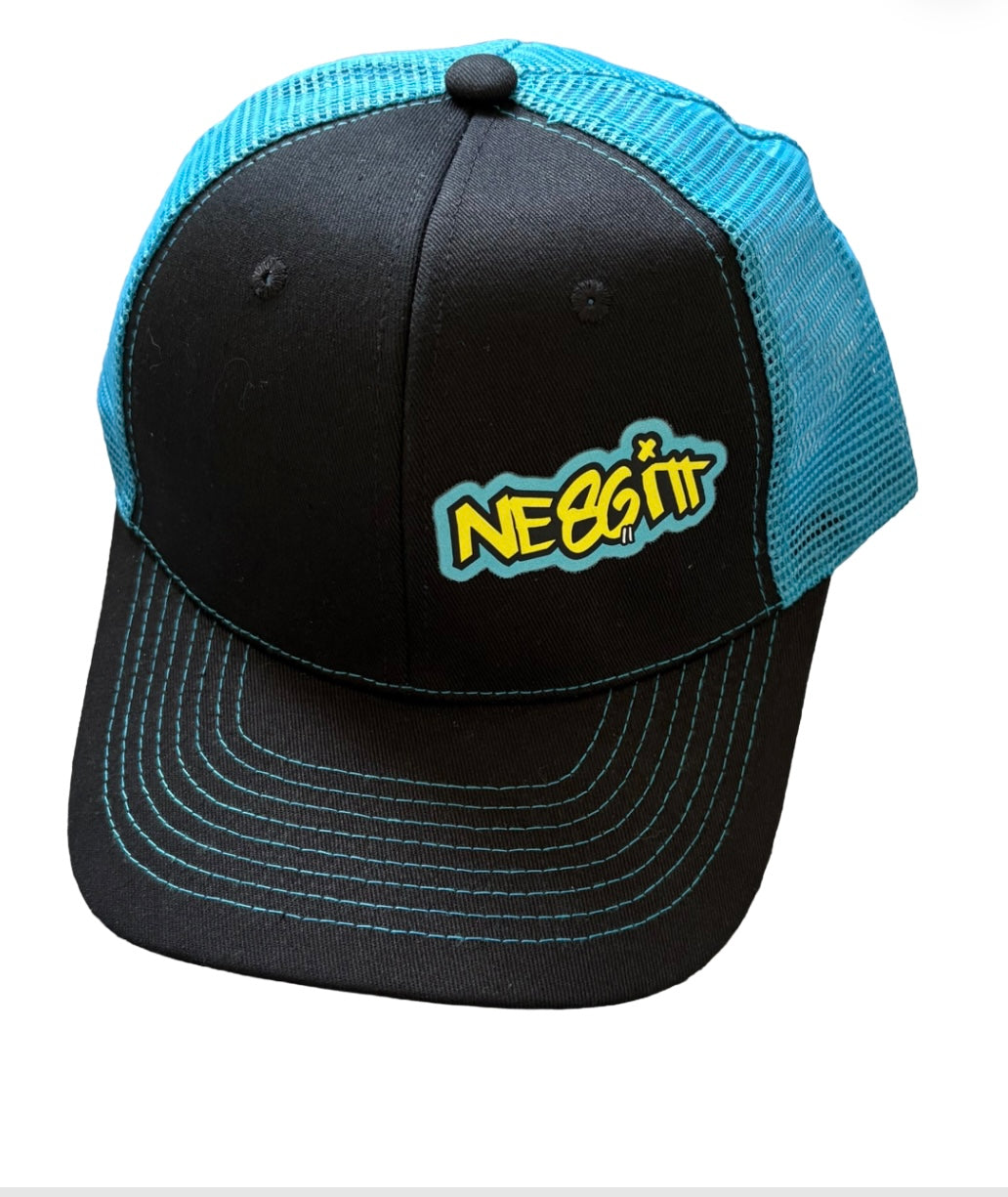 Charlie Nesbitt Black and Blue Flat Peak Cap