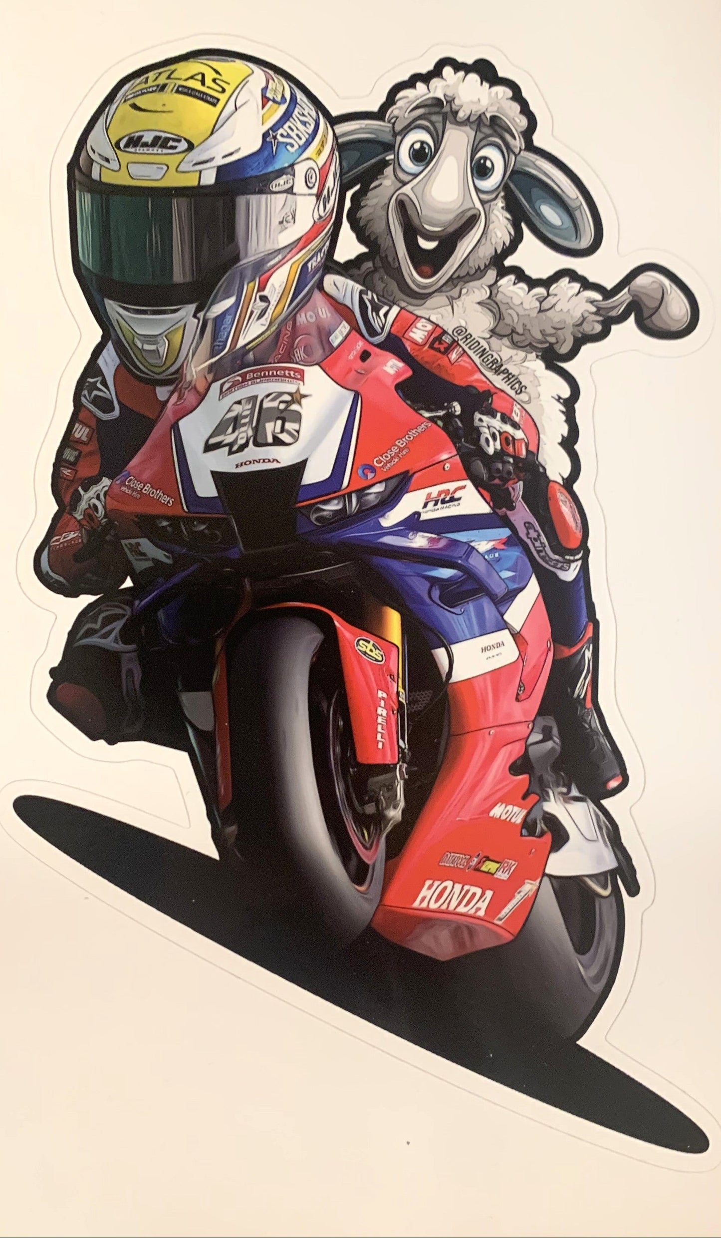 Tommy Bridewell Sheep on Honda Sticker